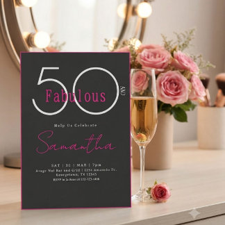 Modern Minimalistisch Fünfzig und Fantastisch 50. Einladung