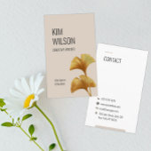 Modern Minimalistisch Golden Ginkgo Visitenkarte