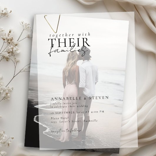 Modern, minimalistisch, Hochzeit, Pergament Einladungen