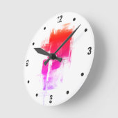 Modern minimalistisch lila rosa abstrakt runde wanduhr (Winkel)
