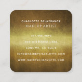 Modern Minimalistisch Makeup Artist Monogram Gold Quadratische Visitenkarte (Rückseite)