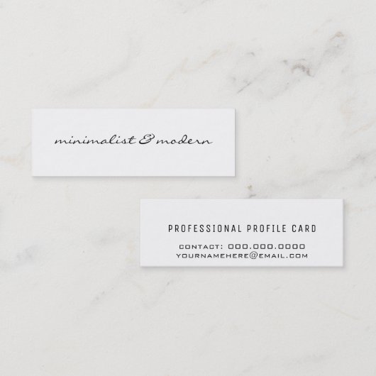 modern & minimalistisch mini visitenkarte (Vorne/Hinten)