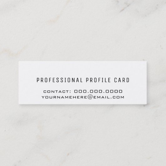 modern & minimalistisch mini visitenkarte (Rückseite)