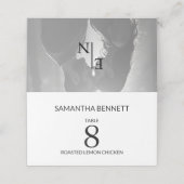 Modern Minimalistisch mit Foto- und Monogramm-Rück Platzkarte (Außenseite Aufgefaltet)