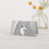 Modern Minimalistisch mit Foto- und Monogramm-Rück Platzkarte (Rückseite)