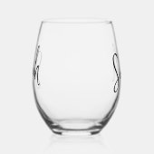 Modern Minimalistisch Name Script Monogram Weinglas Ohne Stiel (Rechts)