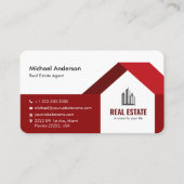 Modern Minimalistisch Real Anwesen Red Visitenkarte (Vorderseite)