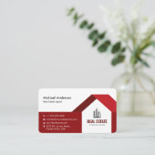 Modern Minimalistisch Real Anwesen Red Visitenkarte (Stehend Vorderseite)