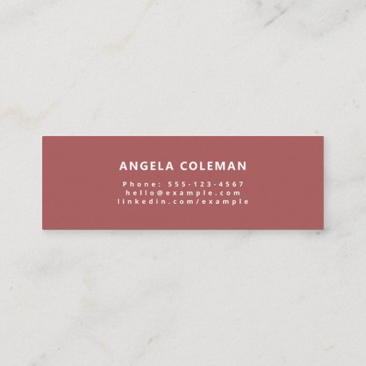 Modern Minimalistisch Red Abschluss Name Card Telefonnummerkarte (Rückseite)