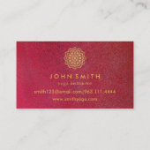 Modern Minimalistisch Red Gold Lotus Yoga Instruct Visitenkarte (Rückseite)