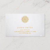 Modern Minimalistisch Red Gold Lotus Yoga Instruct Visitenkarte (Rückseite)