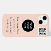 Modern Minimalistisch rosa Logo QR Code Case-Mate iPhone Hülle (Rückseite (Horizontal))