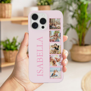 Modern Minimalistisch rosa Monogramm des benutzerd iPhone 16 Pro Max Hülle