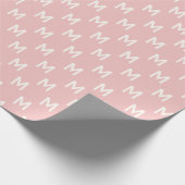 Modern Minimalistisch-rosa-Monogramm-Muster Geschenkpapier (Ecke)
