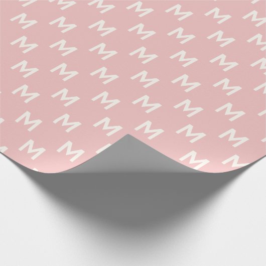 Modern Minimalistisch-rosa-Monogramm-Muster Geschenkpapier (Ecke)