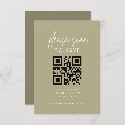 Modern Minimalistisch Sage Green Bitte prüfen UAWG Begleitkarte (Vorne/Hinten)