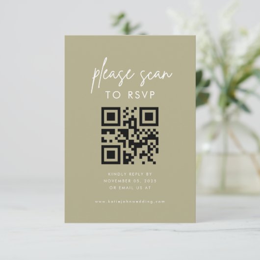 Modern Minimalistisch Sage Green Bitte prüfen UAWG Begleitkarte (Stehend Vorderseite)