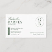 Modern Minimalistisch Sage Green Bold Visitenkarte (Rückseite)