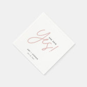 Modern Minimalistisch sagte sie Yes Engagement Par Serviette (Ecke)