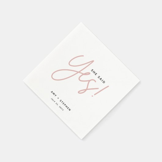 Modern Minimalistisch sagte sie Yes Engagement Par Serviette (Ecke)