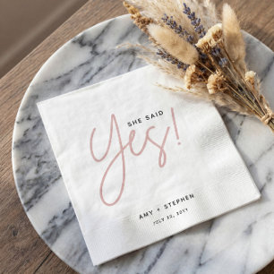 Modern Minimalistisch sagte sie Yes Engagement Par Serviette