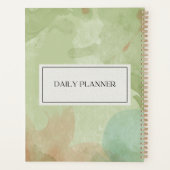 Modern Minimalistisch & Salbeigrünes Aquarell Planer (Rückseite)
