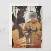 Modern Minimalistisch Save the Date mit Monogram Einladung (Rückseite)