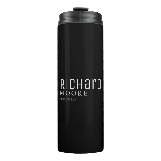 modern minimalistisch schlicht grau thermosbecher (Vorderseite)