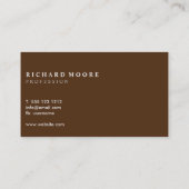 modern minimalistisch schlicht hellbraun visitenkarte (Rückseite)