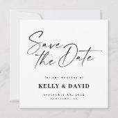 Modern Minimalistisch Schwarz und Weiß einfach Save The Date (Vorderseite)