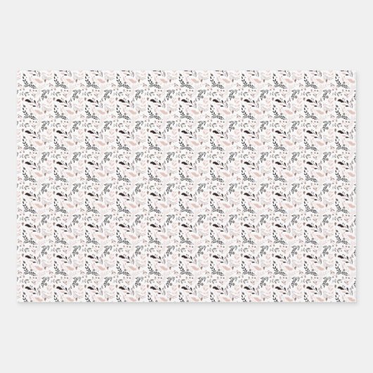 Modern Minimalistisch Schwarz & Weiß Einfache Weih Geschenkpapier Set (Vorderseite 3)