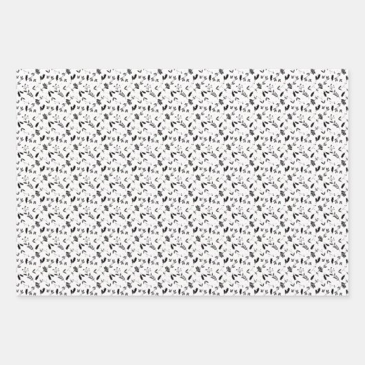 Modern Minimalistisch Schwarz & Weiß Einfache Weih Geschenkpapier Set (Vorderseite 2)
