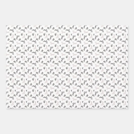 Modern Minimalistisch Schwarz & Weiß Einfache Weih Geschenkpapier Set (Vorderseite)