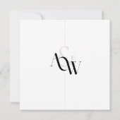 Modern minimalistisch schwarz-weiß save the date (Rückseite)