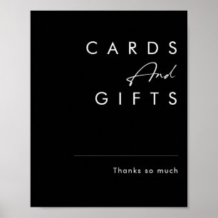 Modern Minimalistisch Schwarzes Karten- und Gesc Poster