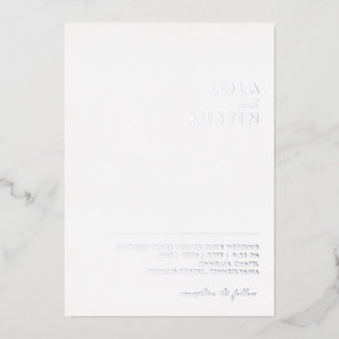 Modern Minimalistisch Silberne Casual-Hochzeit E Folieneinladung