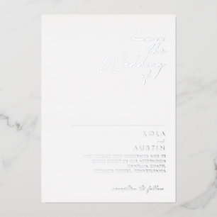Modern Minimalistisch   Silberne Hochzeit Echt Folieneinladung