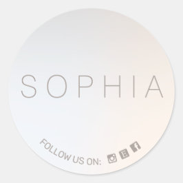 Modern Minimalistisch Social Media Icon Runder Aufkleber