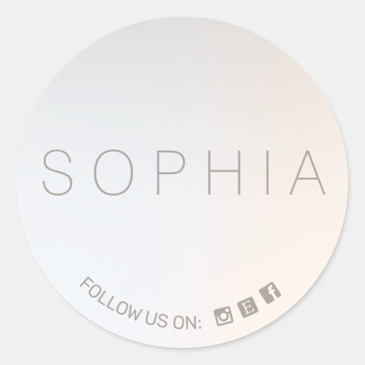 Modern Minimalistisch Social Media Icon Runder Aufkleber (Vorderseite)