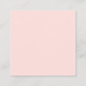 Modern Minimalistisch Square Berufliches Logo Rosa Quadratische Visitenkarte (Rückseite)