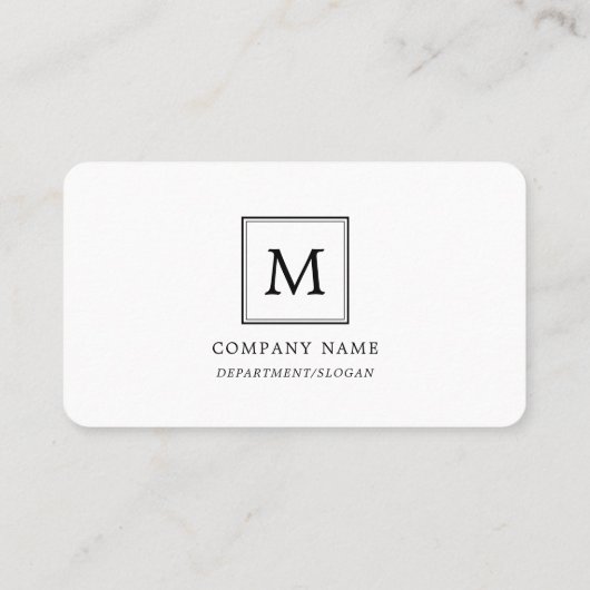 Modern Minimalistisch Square Monogram Loyalty Card Treuekarte (Rückseite)