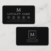 Modern Minimalistisch Square Monogram Loyalty Card Treuekarte (Vorne/Hinten)