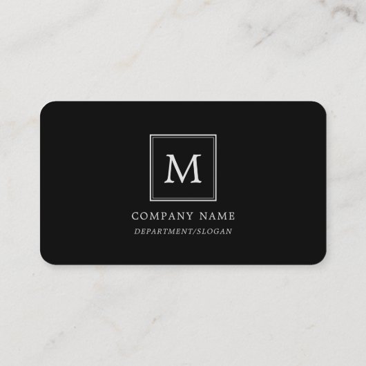 Modern Minimalistisch Square Monogram Loyalty Card Treuekarte (Rückseite)