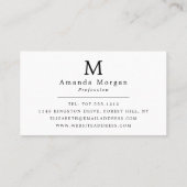 Modern Minimalistisch Square Monogram Visitenkarte (Rückseite)