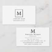 Modern Minimalistisch Square Monogram Visitenkarte (Vorne/Hinten)