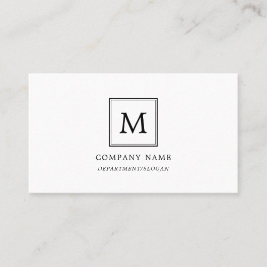 Modern Minimalistisch Square Monogram Visitenkarte (Vorderseite)