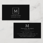 Modern Minimalistisch Square Monogram Visitenkarte (Vorne/Hinten)
