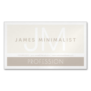 Modern Minimalistisch Taupe Erdtöne Magnetische Visitenkarte