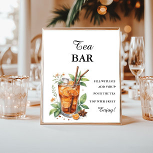 Modern Minimalistisch Tee Bar Summer Birthday Zeic Poster