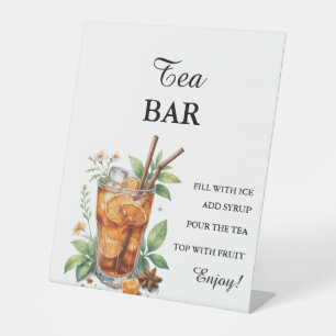 Modern Minimalistisch Tee Bar Summer Birthday Zeic Sockelschild